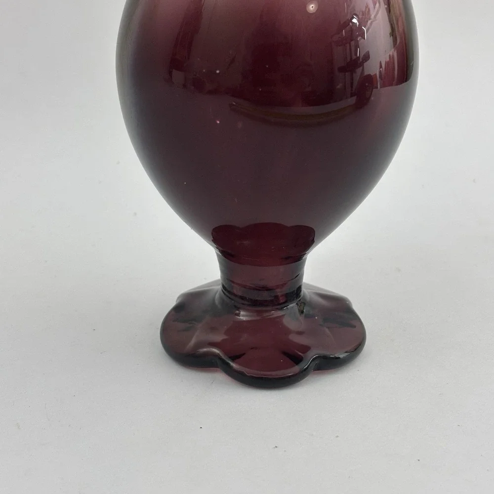 Hand Blown Art Glass Hanging Hummingbird Feeder Purple Amethyst Unique